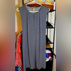 H&M Small Navy & White Patterned Sleeveless Dress.